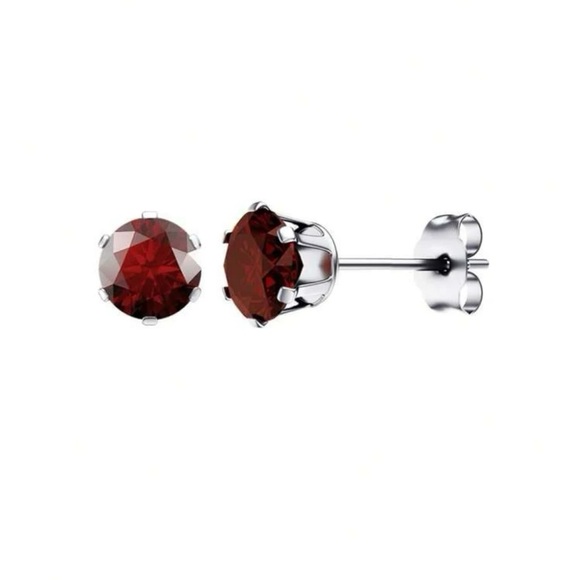 Jewelry - 5mm Lab Created Ruby Stud Earrings NWT